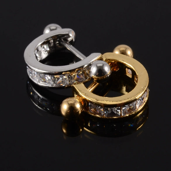 Wholesale Earrings Stainless Steel Copper Inlaid Zircon Leaf Heartshaped Fashionable