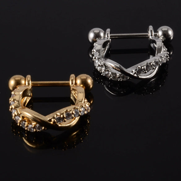 Wholesale Earrings Stainless Steel Copper Inlaid Zircon Leaf Heartshaped Fashionable