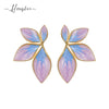 Wholesale Earrings Stainless Steel Dripping Oil Flowers Style For Ladies