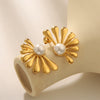 Wholesale Earrings Stainless Steel Flower Geometric Electroplating For Women