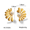 Wholesale Earrings Stainless Steel Flower Geometric Electroplating For Women