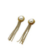 Wholesale Earrings Stainless Steel French Retro Light Luxury Pearl Tassel Geometric Electroplated