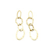 Wholesale Earrings Stainless Steel French Retro Oval Stitching Tassel 14K Gold Plated