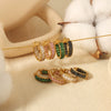 Wholesale Earrings Stainless Steel French Retro Style Geometric Ushape Inlaid Zircon Electroplated For Women