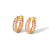 Wholesale Earrings Stainless Steel French Retro Style Geometric Ushape Inlaid Zircon Electroplated For Women