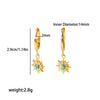 Wholesale Earrings Stainless Steel French Retro Style Inlaid Natural Stone Electroplated For Women
