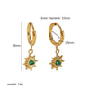 Wholesale Earrings Stainless Steel French Retro Style Inlaid Natural Stone Electroplated For Women