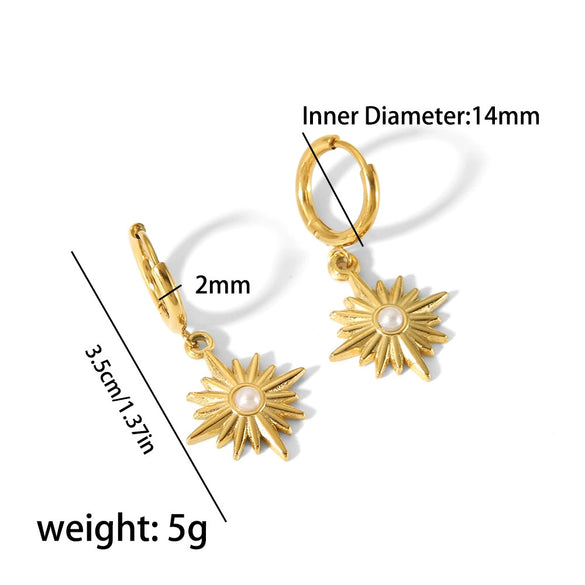 Wholesale Earrings Stainless Steel French Retro Style Star Electroplating
