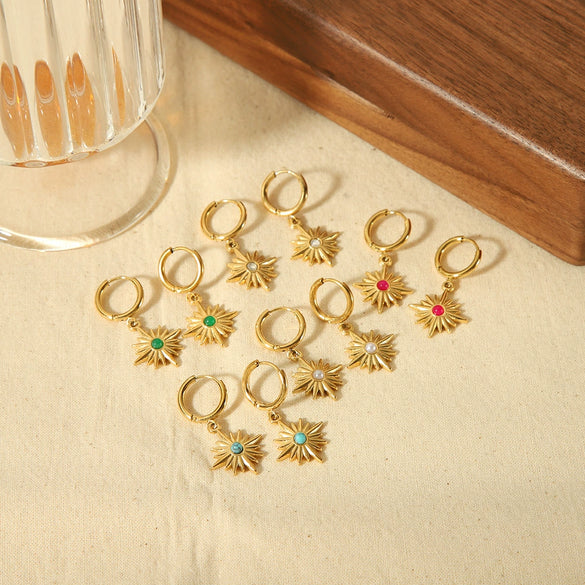 Wholesale Earrings Stainless Steel French Retro Style Star Electroplating