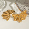 Wholesale Earrings Stainless Steel Geometric And Flower Retro Style Electroplated
