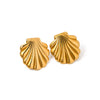 Wholesale Earrings Stainless Steel Geometric Antique Fan Shell Electroplated Original Design