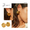 Wholesale Earrings Stainless Steel Geometric Antique Fan Shell Electroplated Original Design
