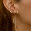 Wholesale Earrings Stainless Steel Geometric Bow Tassel Electroplated Jewelry For Women
