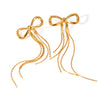 Wholesale Earrings Stainless Steel Geometric Bow Tassel Electroplated Jewelry For Women