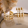 Wholesale Earrings Stainless Steel Geometric Cshaped Electroplated Zircon