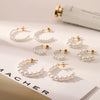 Wholesale Earrings Stainless Steel Geometric Cshaped Imitation Pearl Set With Pearls Vacuum Plated For Women