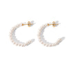Wholesale Earrings Stainless Steel Geometric Cshaped Imitation Pearl Set With Pearls Vacuum Plated For Women