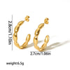 Wholesale Earrings Stainless Steel Geometric Cshaped 18K Goldplated For Women