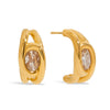Wholesale Earrings Stainless Steel Geometric Cshaped Zircon Electroplated Light Luxury Design For Women