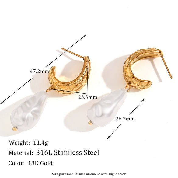 Wholesale Earrings Stainless Steel Geometric Electroplated