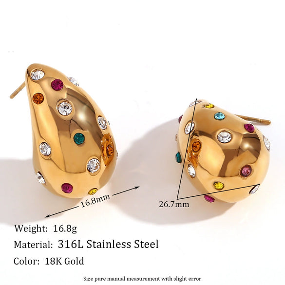 Wholesale Earrings Stainless Steel Geometric Electroplated