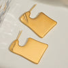 Wholesale Earrings Stainless Steel Geometric Electroplating Simple Large Smooth Irregular Design