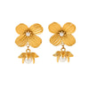 Wholesale Earrings Stainless Steel Geometric Flower Electroplated For Women