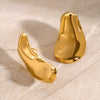 Wholesale Earrings Stainless Steel Geometric French Retro Asymmetric Bump Hammer Electroplated