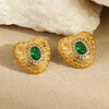 Wholesale Earrings Stainless Steel Geometric Heart Shape Electroplated Fashion Style