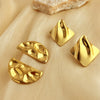 Wholesale Earrings Stainless Steel Geometric Heart Shape Hammer Pattern Electroplated For Women And Couple Style