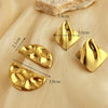 Wholesale Earrings Stainless Steel Geometric Heart Shape Hammer Pattern Electroplated For Women And Couple Style