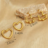 Wholesale Earrings Stainless Steel Geometric Heart Shaped Electroplated