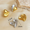 Wholesale Earrings Stainless Steel Geometric Heart Style Electroplating For Women