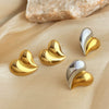 Wholesale Earrings Stainless Steel Geometric Heart Style Electroplating For Women