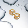 Wholesale Earrings Stainless Steel Geometric Inlaid Zircon Retro Simple Fashion