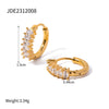 Wholesale Earrings Stainless Steel Geometric Inlaid Zircon Retro Simple Fashion