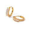 Wholesale Earrings Stainless Steel Geometric Inlaid Zircon Retro Simple Fashion