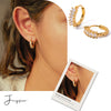 Wholesale Earrings Stainless Steel Geometric Inlaid Zircon Retro Simple Fashion