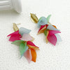 Wholesale Earrings Stainless Steel Geometric Irregular Petal Tassel Flower Acrylic Electroplating For Women