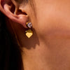 Wholesale Earrings Stainless Steel Geometric 18K Gold Plated Love Pendant