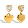 Wholesale Earrings Stainless Steel Geometric 18K Gold Plated Love Pendant