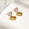 Wholesale Earrings Stainless Steel Geometric 18K Gold Plated Love Pendant