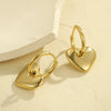 Wholesale Earrings Stainless Steel Geometric Love Heartshaped Electroplating Light Luxury Niche Allmatch Fashion Women's