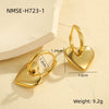 Wholesale Earrings Stainless Steel Geometric Love Heartshaped Electroplating Light Luxury Niche Allmatch Fashion Women's