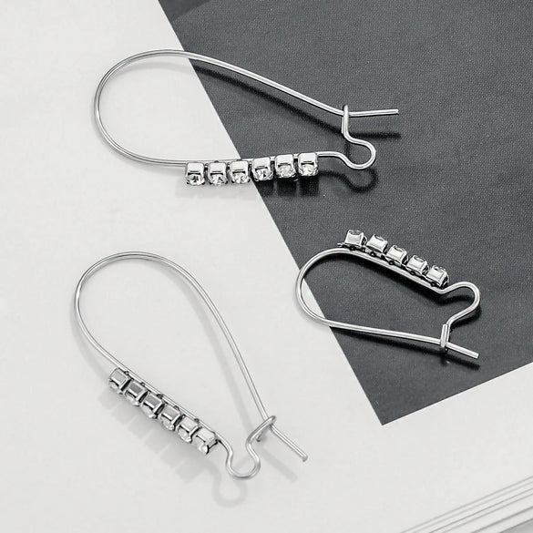 Wholesale Earrings Stainless Steel Geometric Love Rhinestone Electroplated Jewelry Accessories