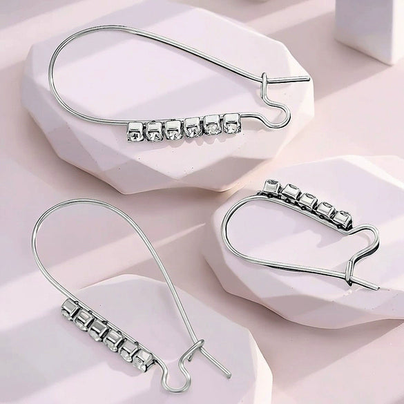 Wholesale Earrings Stainless Steel Geometric Love Rhinestone Electroplated Jewelry Accessories