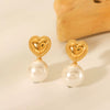 Wholesale Earrings Stainless Steel Geometric Love Style Electroplated For Women