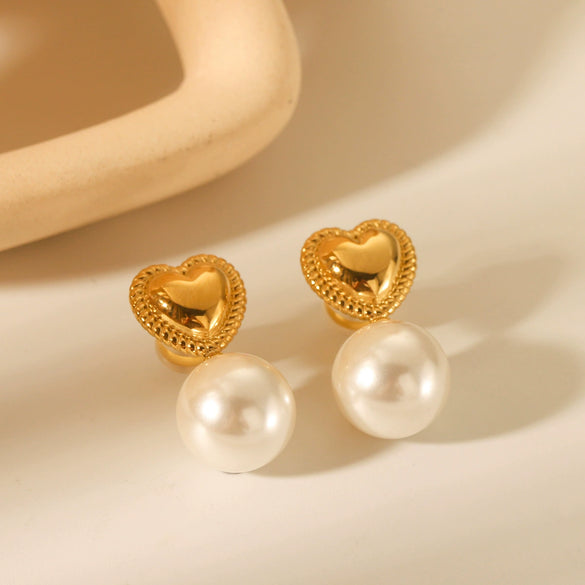 Wholesale Earrings Stainless Steel Geometric Love Style Electroplated For Women
