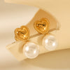 Wholesale Earrings Stainless Steel Geometric Love Style Electroplated For Women
