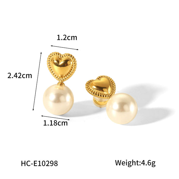 Wholesale Earrings Stainless Steel Geometric Love Style Electroplated For Women